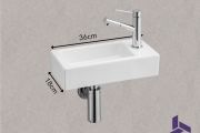 Suspended Ceramic Hand Wash 36x18cm | FRANCFORT 36 DROITE