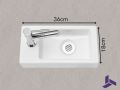Suspended Ceramic Hand Wash 36x18cm | FRANCFORT 36 GAUCHE