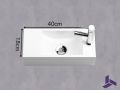 Hand washers Design 40x18 cm hanging white resin | HAMBOURG 40 DROITE