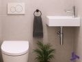 Hand washers Design 40x18 cm hanging white resin | HAMBOURG 40 DROITE