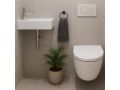 Hand washers Design 40x18 cm hanging white resin | HAMBOURG 40 GAUCHE
