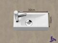 Ultra-compact washbasin 32x15 cm in white mineral resin | BERLIN 32 GAUCHE