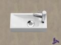 Ultra-compact washbasin 32x15 cm in white mineral resin | BERLIN 32 DROITE
