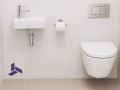 Ultra-compact washbasin 32x15 cm in white mineral resin BERLIN GAUCHE