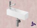 Wall-mounted washbasin 42x14.5 cm in white resin __int__ Ultra-compact | MUNICH 42 GAUCHE