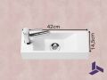 Wall-mounted washbasin 42x14.5 cm in white resin __int__ Ultra-compact | MUNICH 42 GAUCHE