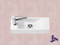 Wall-mounted washbasin 42x14.5 cm in white resin __int__ Ultra-compact | MUNICH 42 GAUCHE