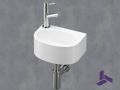 Ultra-compact wall-mounted washbasin 27.5x19.5 cm | BREME 28 GAUCHE