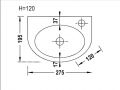 Ultra-compact wall-mounted washbasin 27.5x19.5 cm BREME DROITE