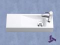 Wall-mounted washbasin 48x16.5cm White resin ultra-slim, no overflow | MUNICH 48 DROITE