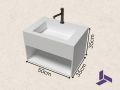 Washbasin 35x50cm Compact Matte White Sink PETIT ARIANNE 