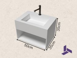 Washbasin 35x50cm Compact Matte White Sink PETIT ARIANNE 