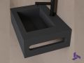 Washbasin 35x50cm, Anthracite, Towel Rail MINI ARIANNE Standard