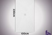 Extra-flat 230x100 cm non-slip shower tray VERONE XL CENTRAL