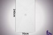 Extra-flat 240x70 cm non-slip shower tray VERONE XL CENTRAL