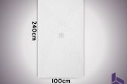 Extra-flat 240x100cm non-slip shower tray VERONE XL CENTRAL