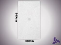 Extra-flat 240x100cm non-slip shower tray VERONE XL CENTRAL