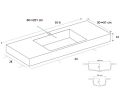 Washbasin top, Solid-Surface resin - LEEDS SOLID 40 MINI