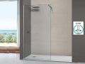 Fixed walk-in shower screen 6 mm safety glass DIJON silver
