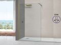 Fixed walk-in shower screen 6 mm safety glass DIJON Gold