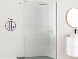 Walk-In Shower Screen Wavy Glass 8 mm DIJON WAVY silver