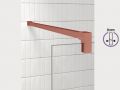 Fixed walk-in shower screen 8 mm safety glass DIJON TERRACOTA