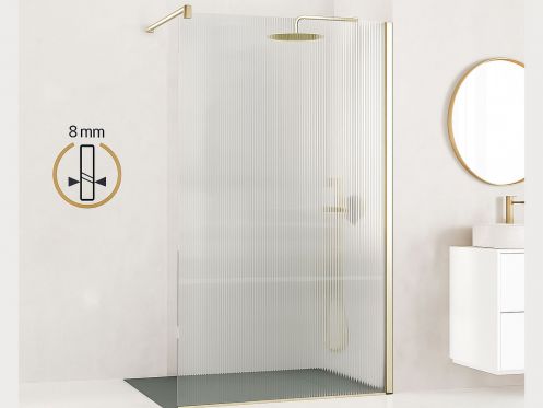 Walk-In Shower Screen Wavy Glass 8 mm  DIJON WAVY Gold