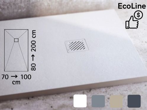 Extra-flat resin shower tray that can be cut to size ECOLINE 130