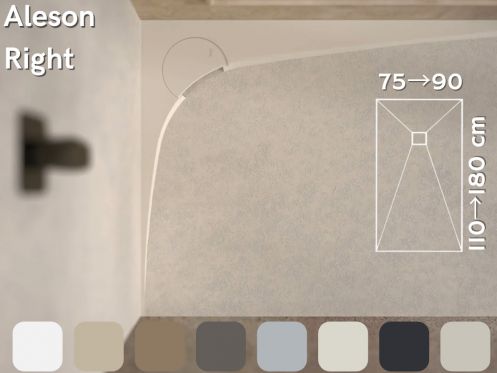 Shower tray, right angle drain - ALESON RIGHT 120