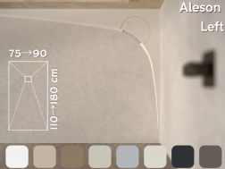 Shower tray, left corner evacuation, cuttable - ALESON LEFT 120