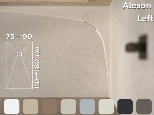 Shower tray, left corner evacuation, cuttable - ALESON LEFT 120