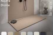 Shower tray, right angle drain - NAJERA RIGHT 120