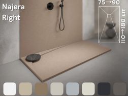 Shower tray, right angle drain - NAJERA RIGHT 120