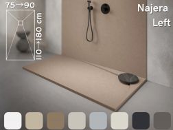 Shower tray, left corner evacuation, cuttable - NAJERA LEFT 120