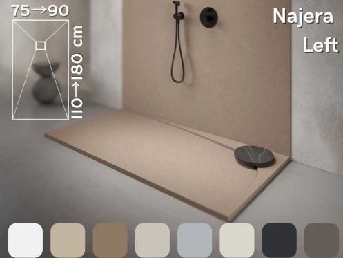 Shower tray, left corner evacuation, cuttable - NAJERA LEFT 120