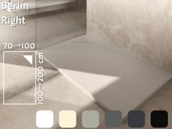 Shower tray, right angle drain - BERLIN RIGHT 120