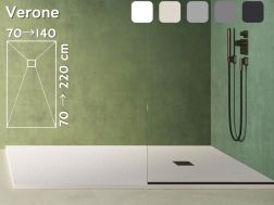 Extra-flat 140 cm non-slip shower tray VERONE