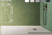 Extra-flat 180 cm non-slip shower tray VERONE