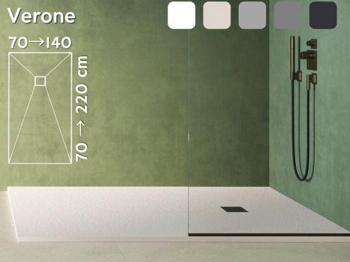 Extra-flat 210 cm non-slip shower tray VERONE
