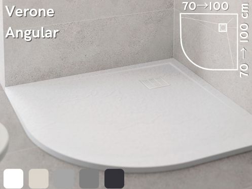 Quarter-round shower tray 80x80 cm VERONE ANGULAR