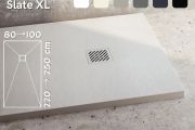 Shower tray, large size, width 230 cm, extra flat resin - SLATE XL