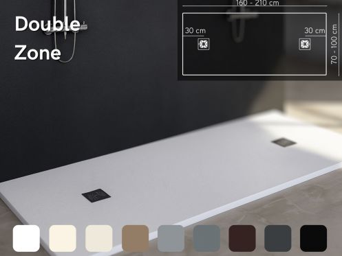 Double evacuation shower tray - DOUBLE ZONE