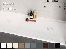 Shower tray, double drain - MALVA DOUBLE