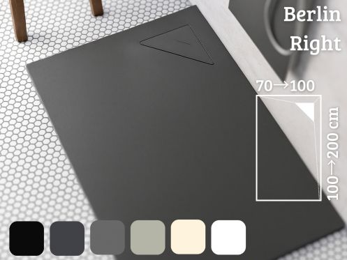 Shower tray, right angle drain BERLIN RIGHT 190