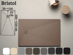 Large shower trays 110 cm mineral resin BRISTOL