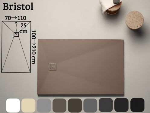 Large shower trays 210 cm mineral resin BRISTOL