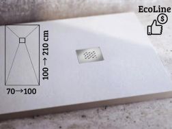 Extra-flat resin shower tray that can be cut to size ECOLINE 120