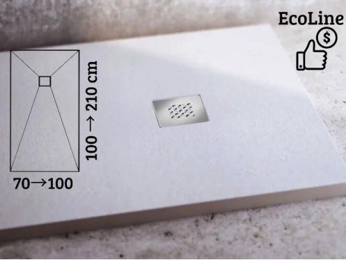 Extra-flat resin shower tray that can be cut to size ECOLINE 120
