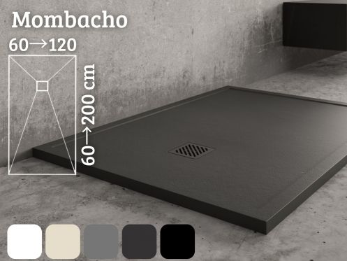 Shower tray with rim 120 cm Mineral resin MOMBACHO