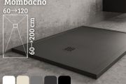 Shower tray with rim 130 cm Mineral resin MOMBACHO